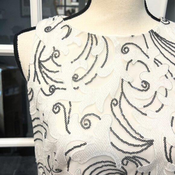 Lauren Ralph Lauren Black and White Sequence Evening Dress - Picture 4 of 9